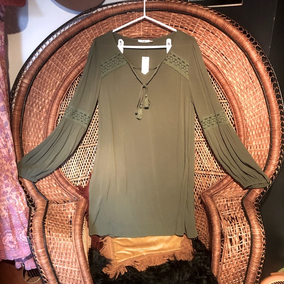 Olive Green midi dress - Picture 1 of 10